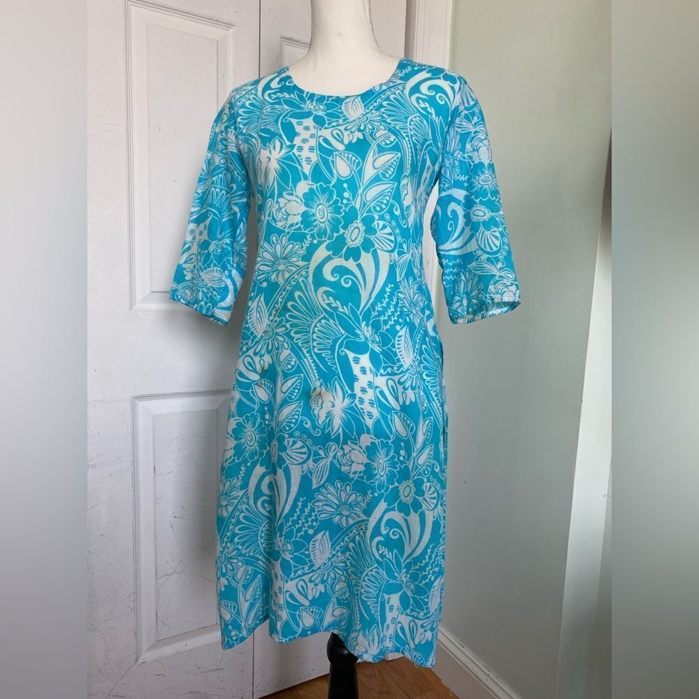 1960s Hawaiian Tropical Cotton Dress